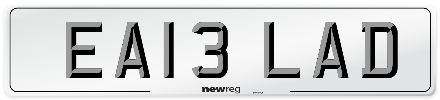 EA13 LAD Number Plate from New Reg